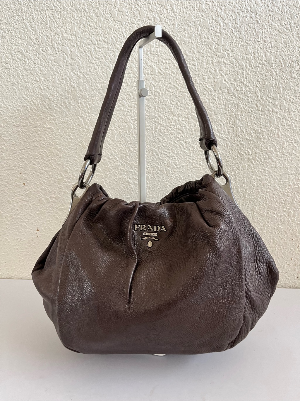 Prada Deer Skin Leather Hobo Bag